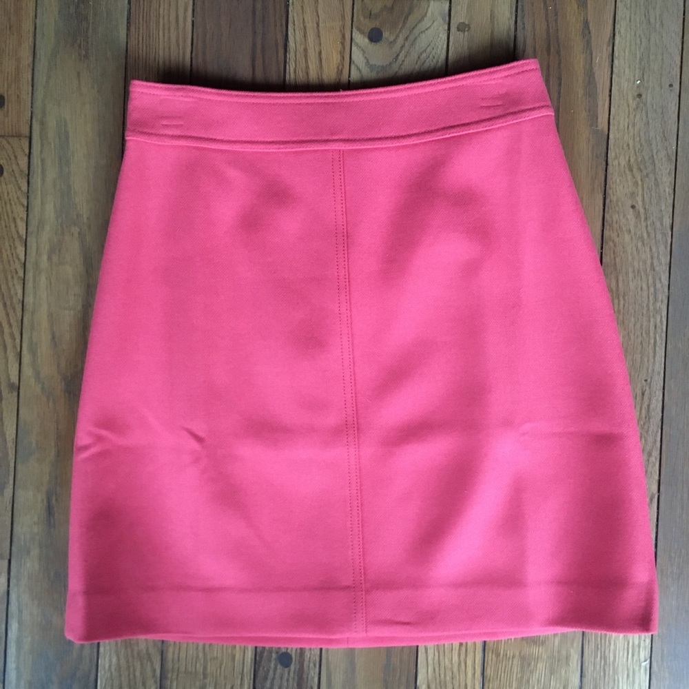 Coral pink J.Crew wool mini skirt, size 4, NWT!
